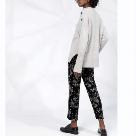 Zadig & Voltaire velour Black Floral Slim-Fit Pants EU40 US8 - Picture 10 of 10